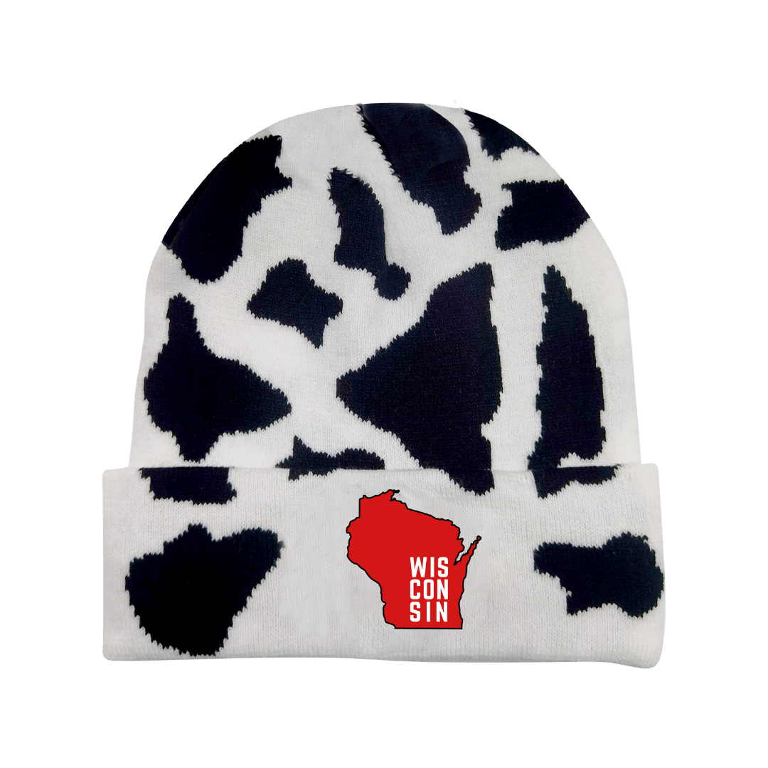 Red/White Cow Beanie
