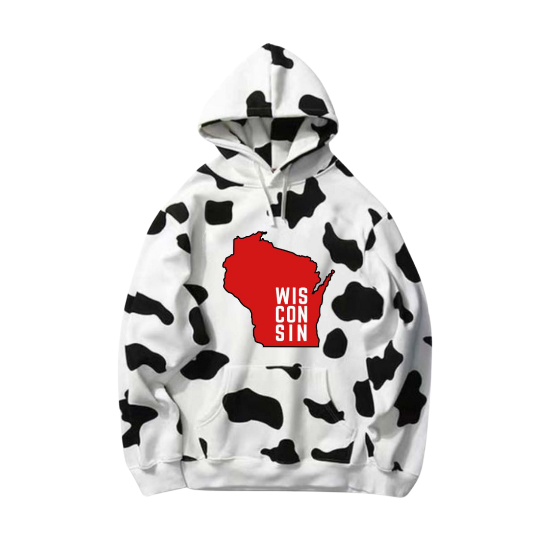 Red/White Cow Hoodie