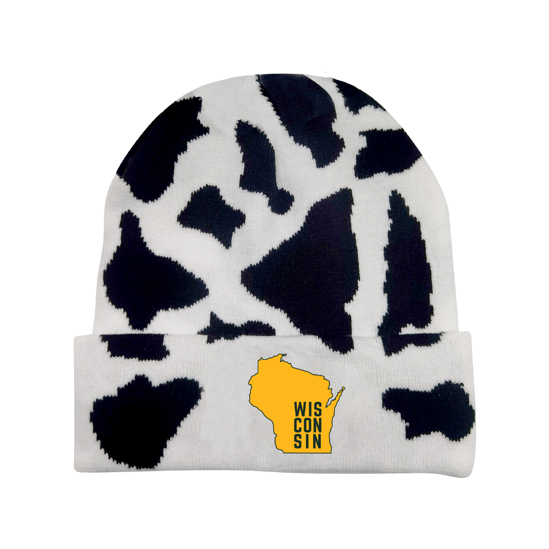 Green/Gold Cow Beanie