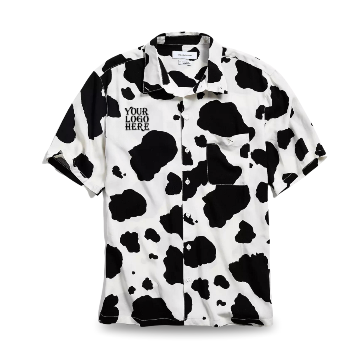 Cow Short Sleeve Button-Down Shirt