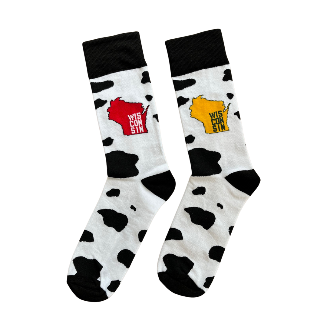 Green/Gold Cow Socks