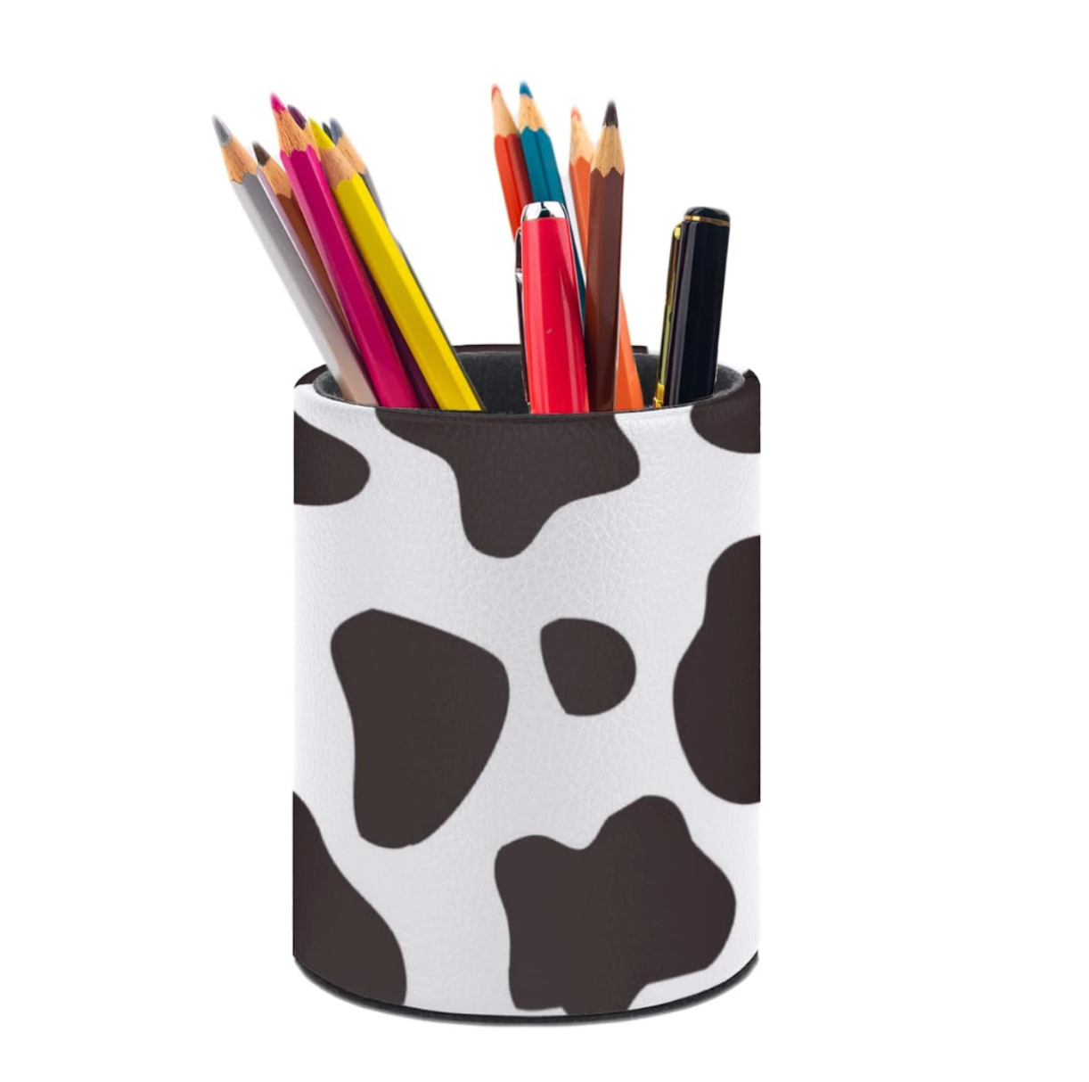 Cow Feax Leather Pencil Cup (Add Your Logo Anywhere)