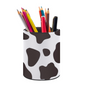 Cow Feax Leather Pencil Cup (Add Your Logo Anywhere)