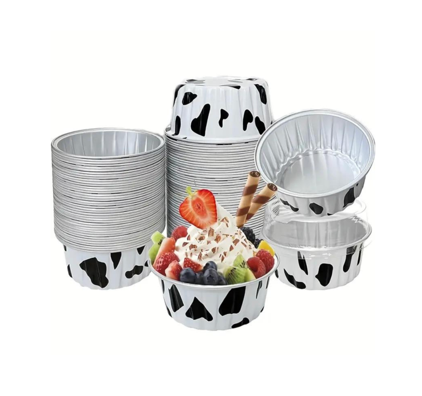 Cow Disposable Tin Bins (Add Your Logo Anywhere)