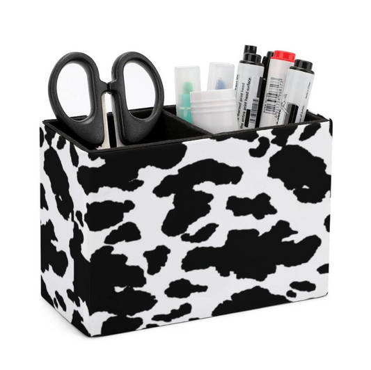 Cow PU Leather Desk Organizer (Add Your Logo Anywhere)