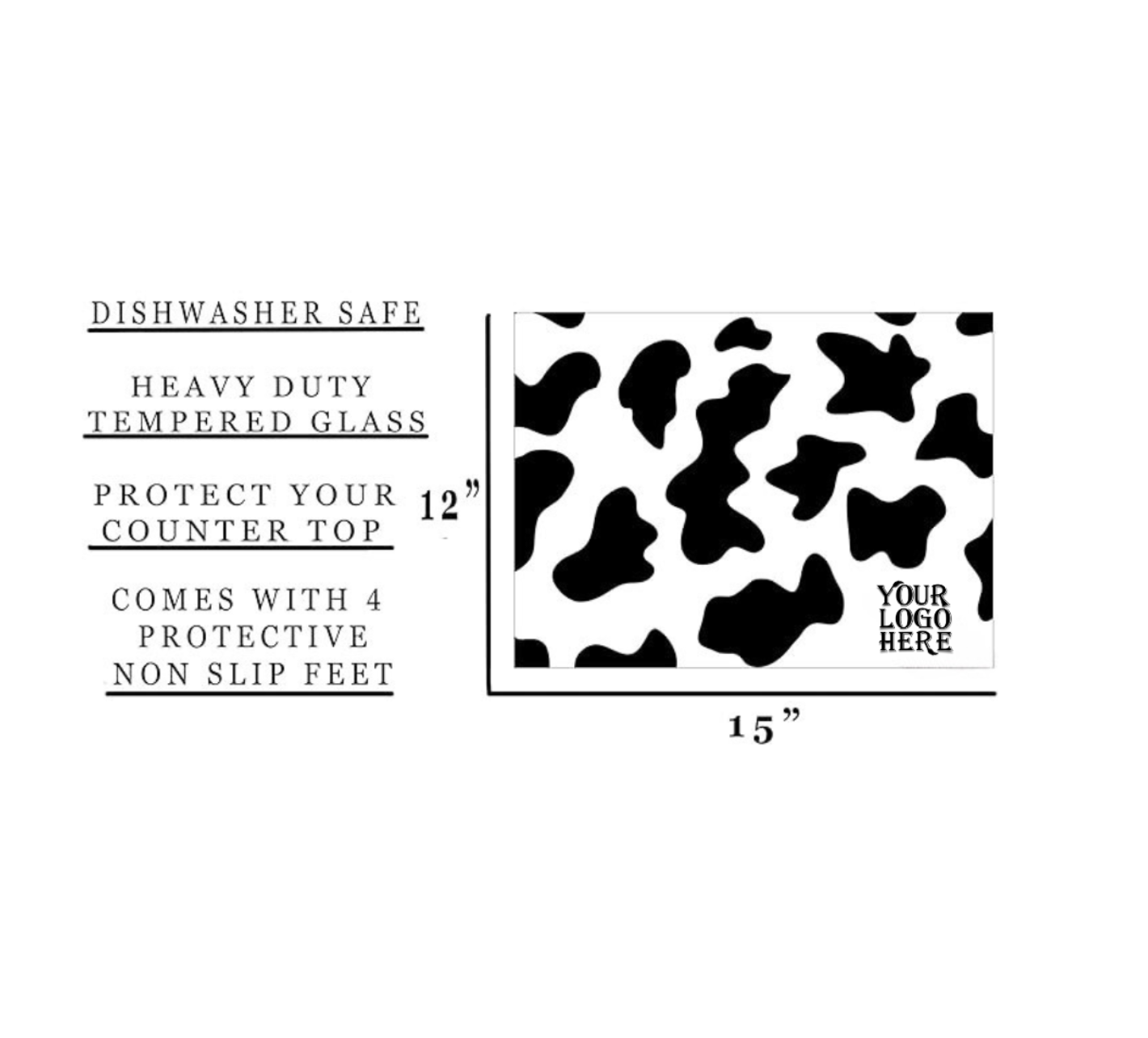 Cow Cutting Board (Add Your Logo Anywhere)