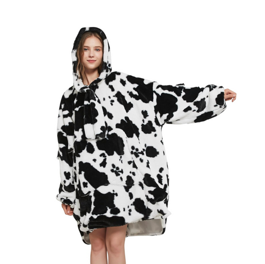 Cow Blanket Hoodie (Add Your Logo Anywhere)