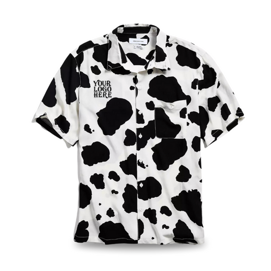 Cow Short Sleeve Button-Down Shirt